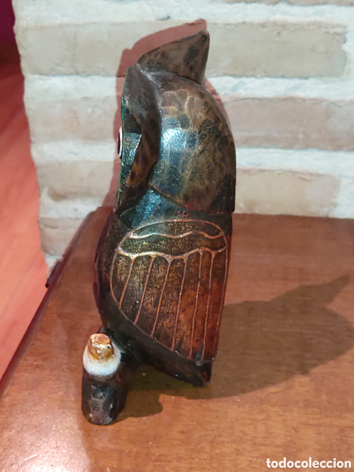 Vintage: B&uacute;ho o lechuza de madera. - Foto 5