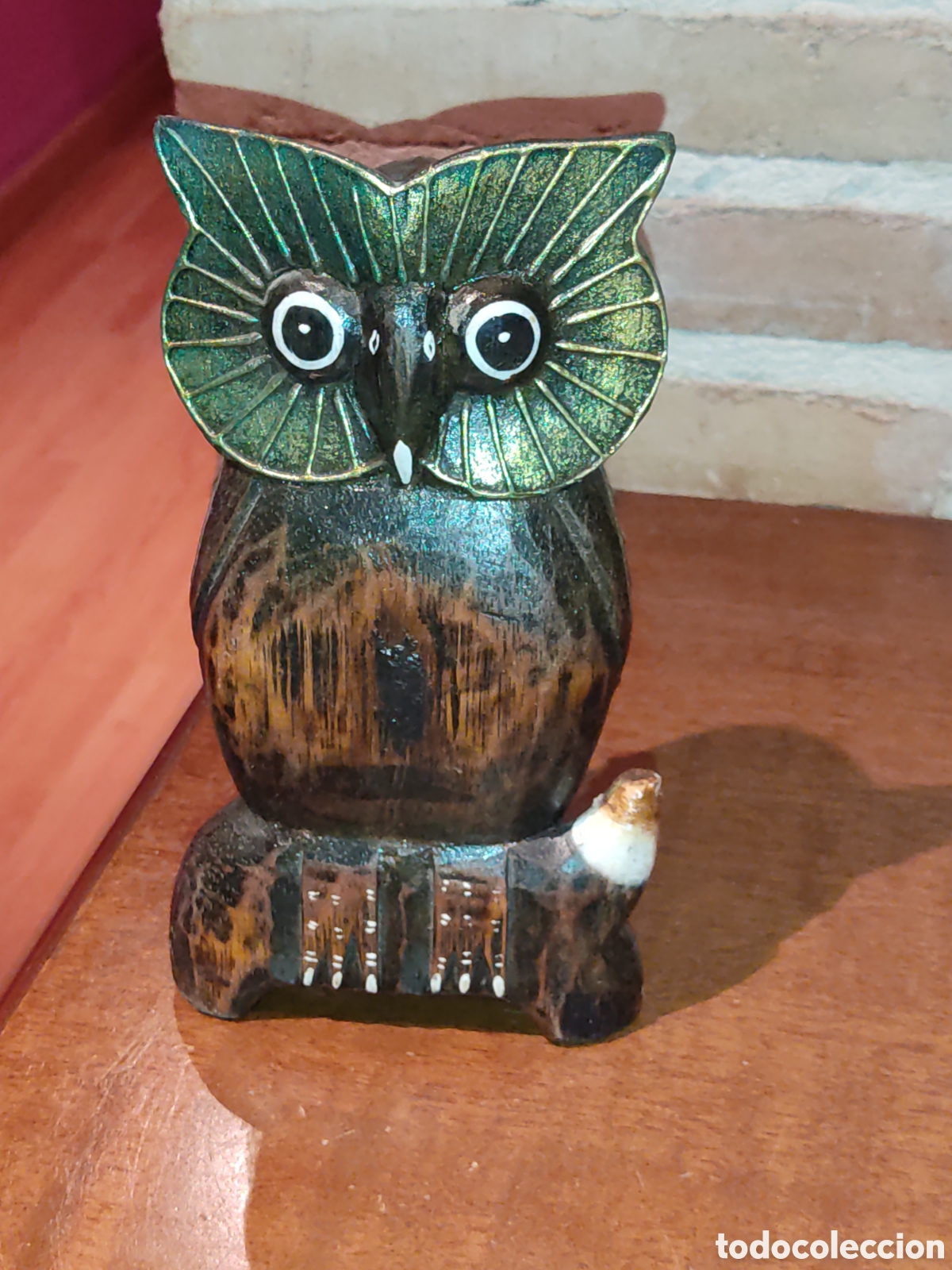 Vintage: B&uacute;ho o lechuza de madera. - Foto 6
