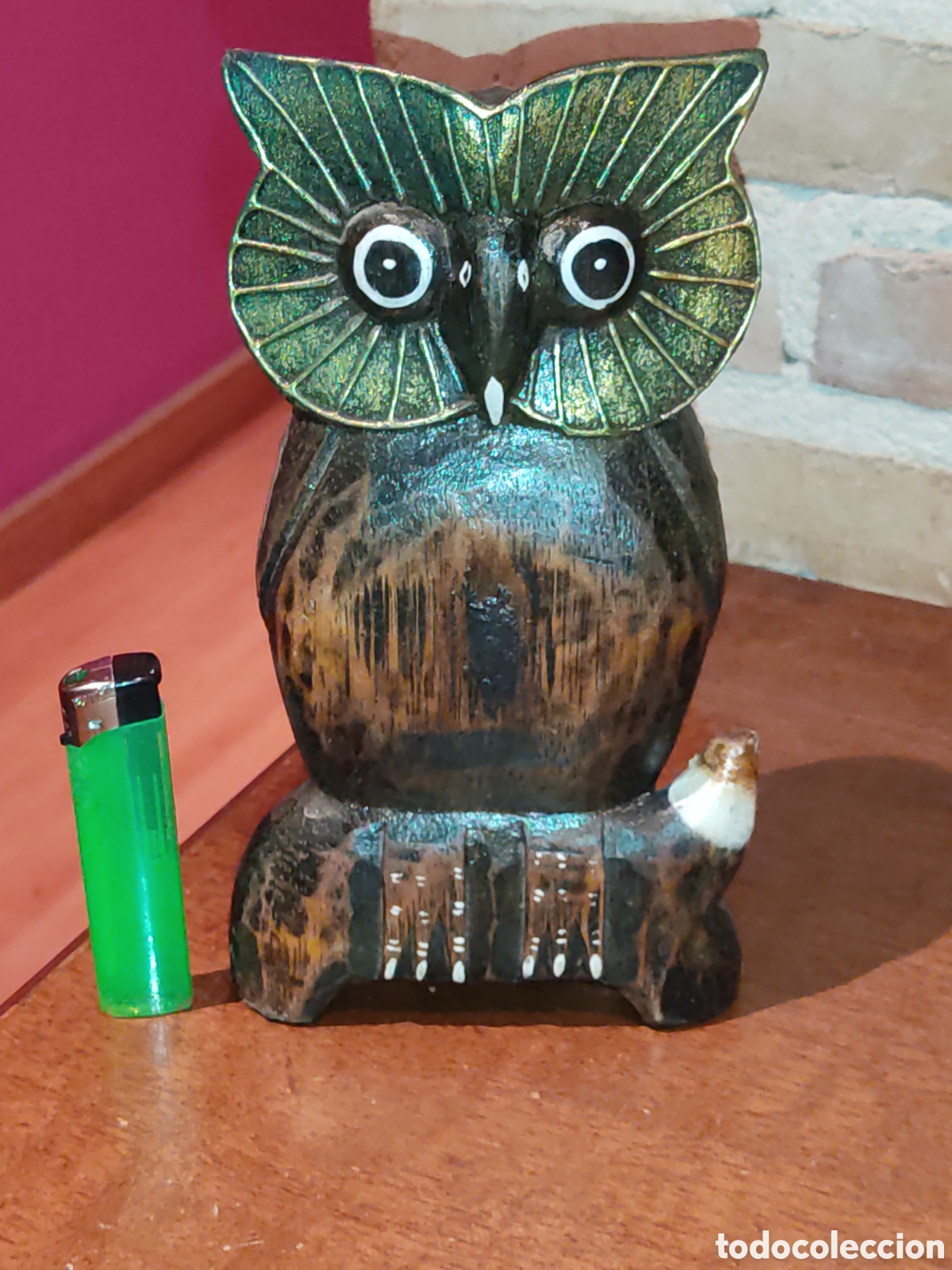 Vintage: B&uacute;ho o lechuza de madera. - Foto 1