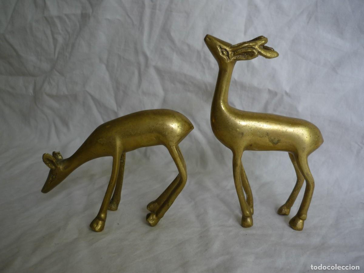 Vintage: Pareja de cervatillos en bronce - Foto 2