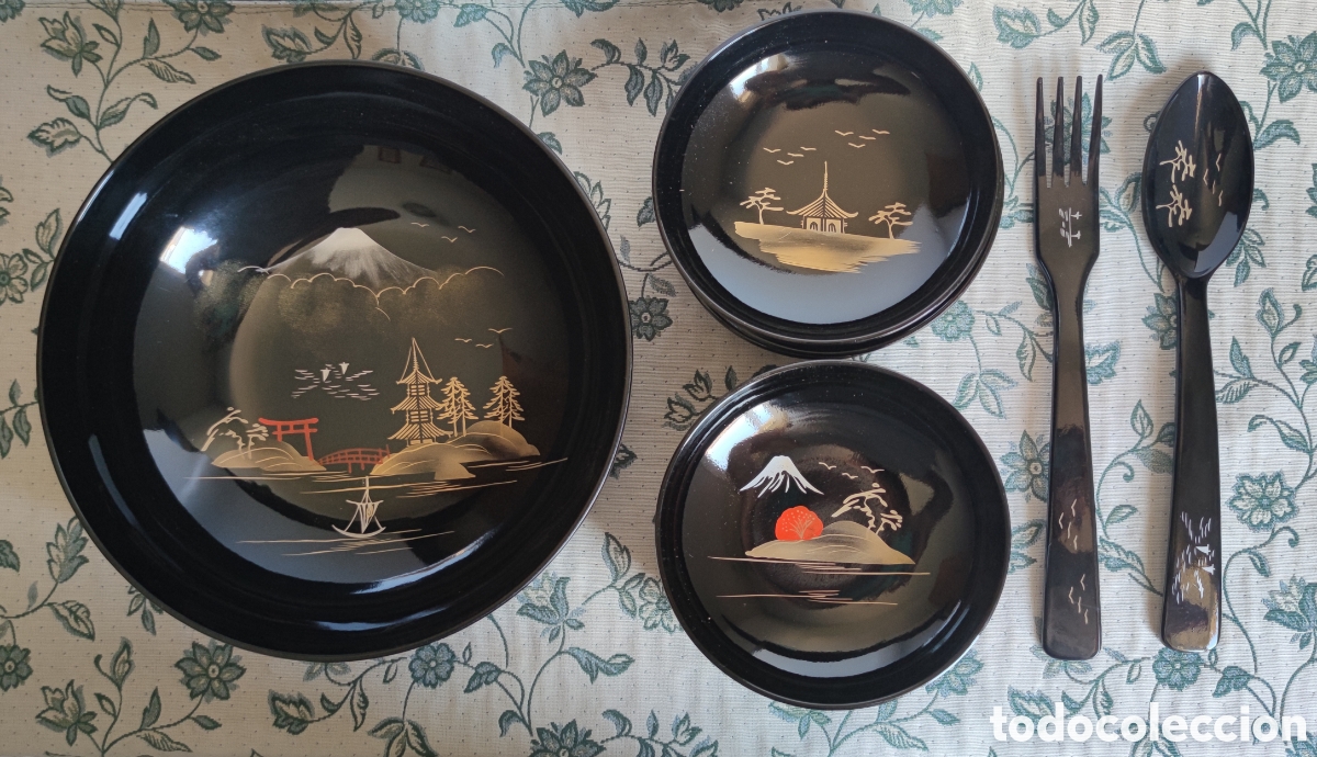 Vintage: Ensaladera y Cuencos laca china - Foto 1