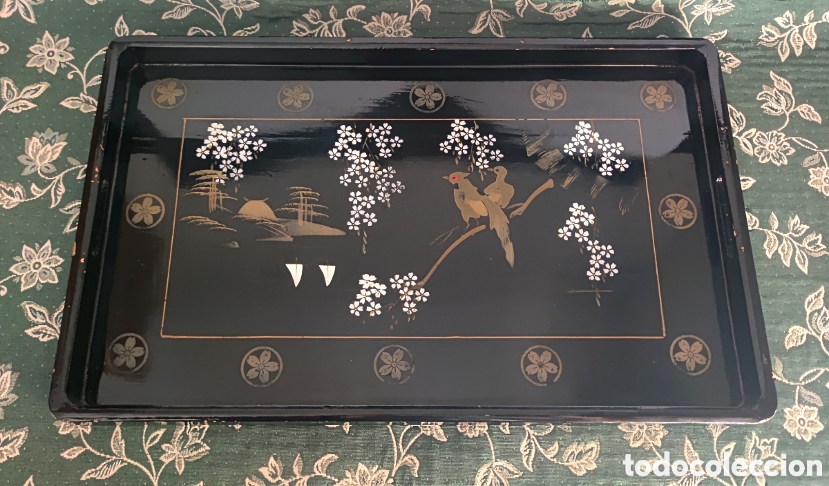 Vintage: Bandeja laca china negra