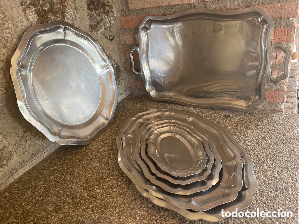 Vintage: CONJUNTO DE 7 BANDEJAS DE ACERO INOXIDABLE - Foto 1