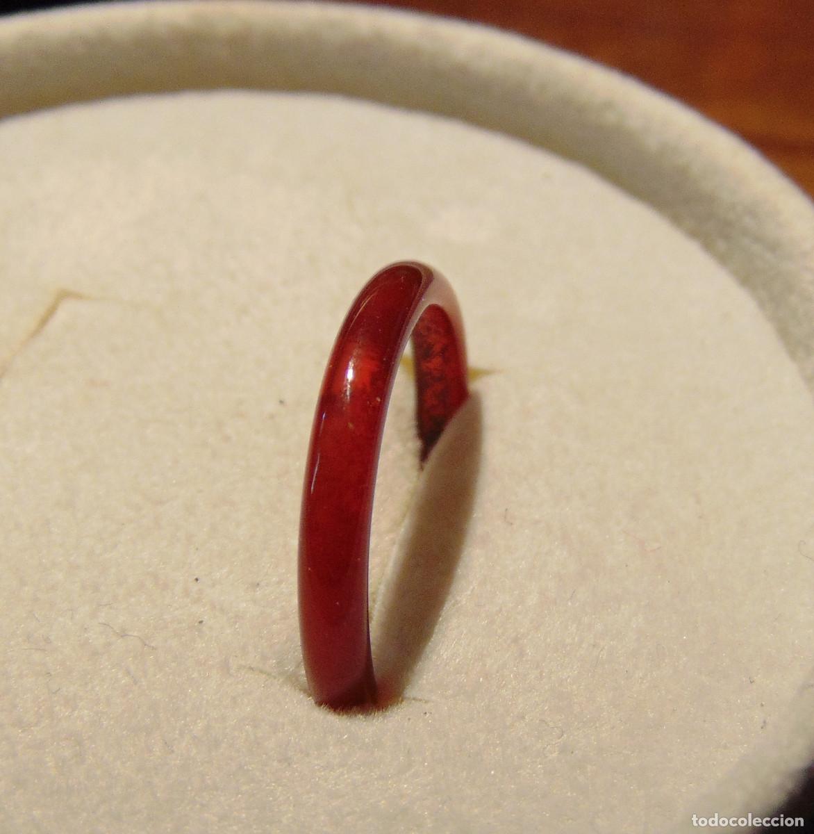 Vintage: ANILLO ALIANZA SORTIJA DE PIEDRA &Aacute;GATA - UNISEX - FINA - 2 mms grosor - 1,7 cms - SEPARADOR - GEMA