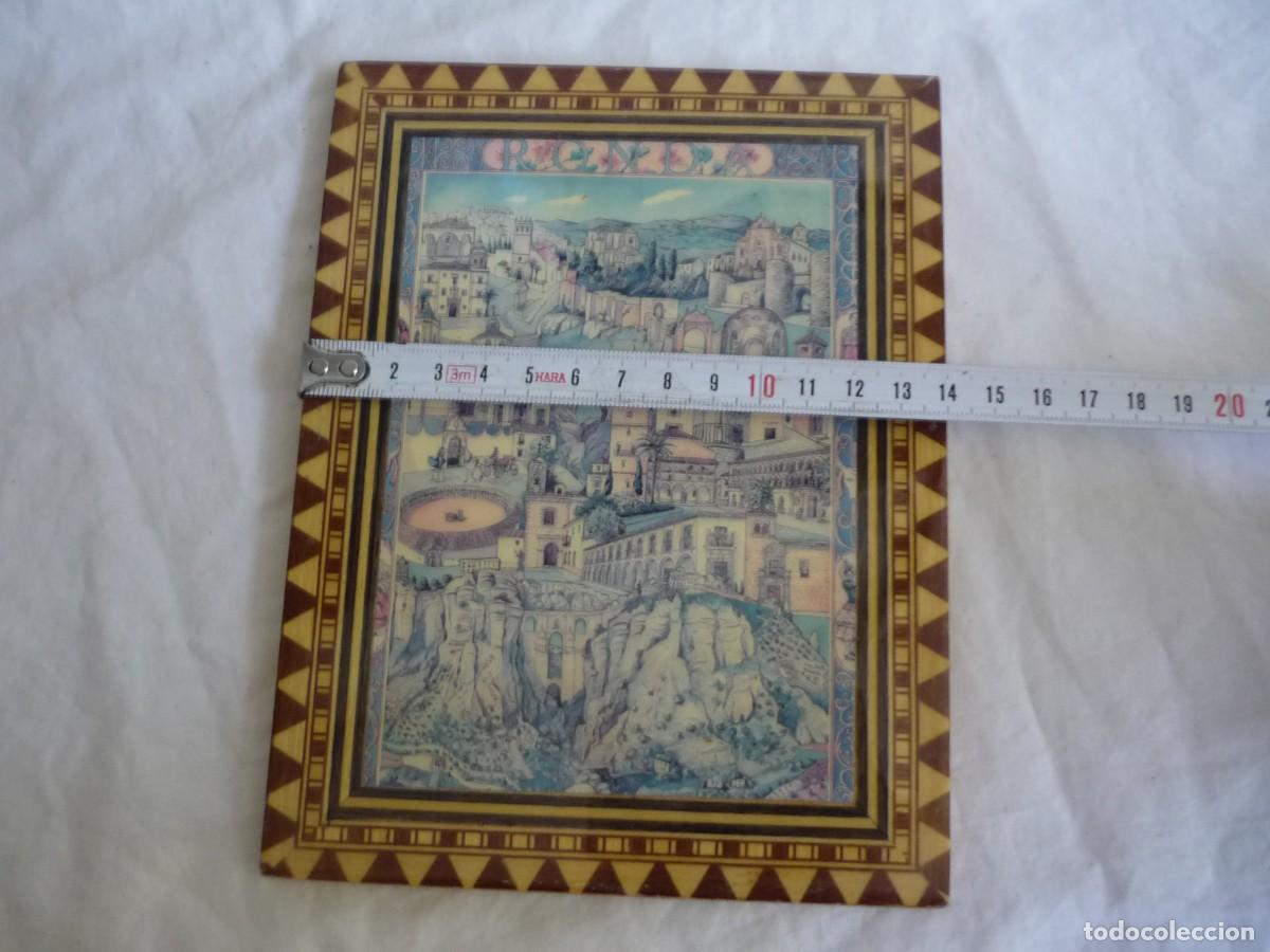 Vintage: Cuadro de madera lacada ciudad de Ronda M&aacute;laga - Foto 6