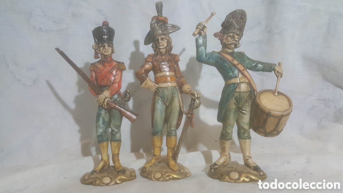 Vintage: LOTE 3 FIGURAS DE SOLDADOS EN RESINA