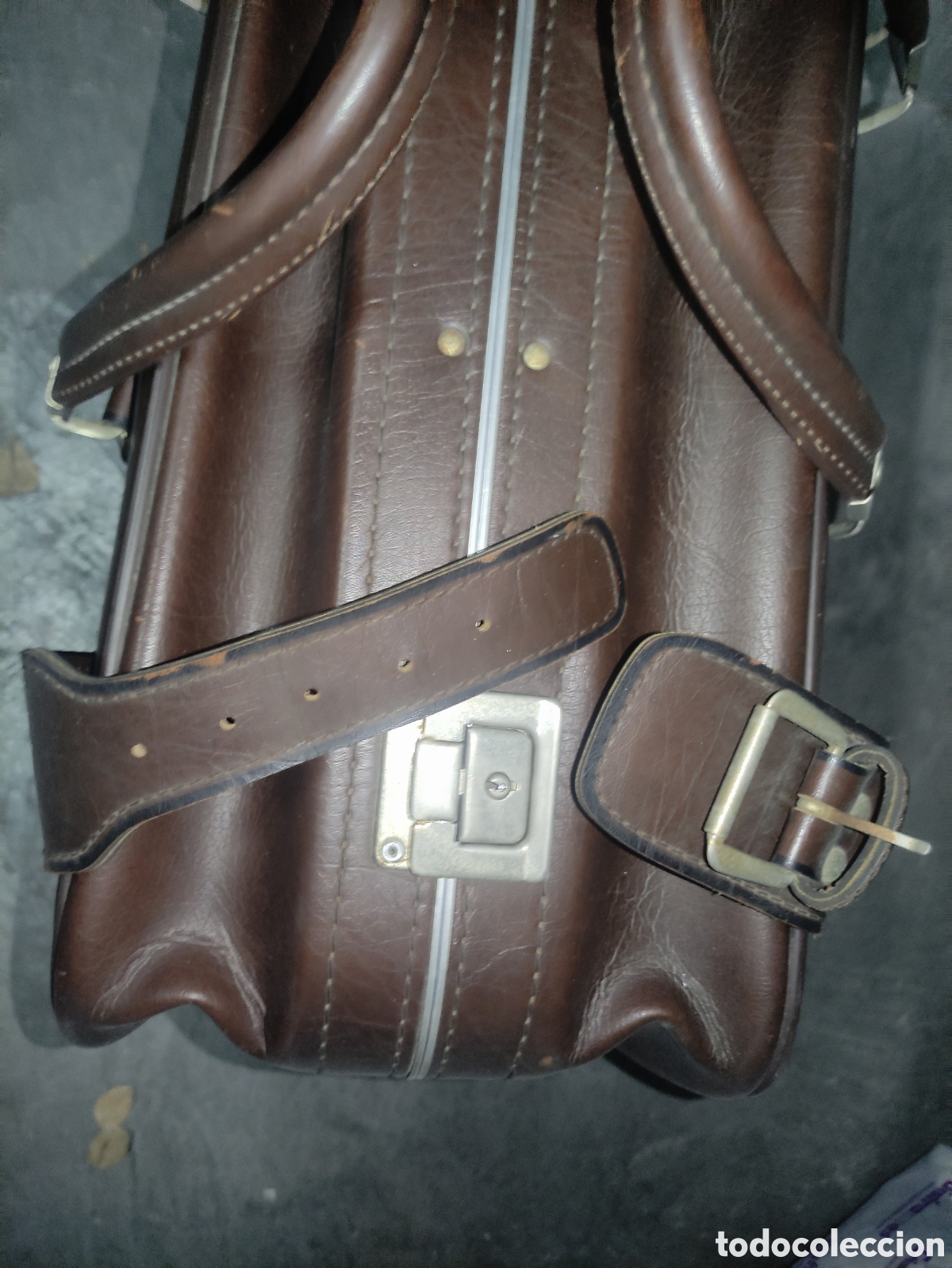 Vintage: Maleta vintage en piel marr&oacute;n - Foto 11