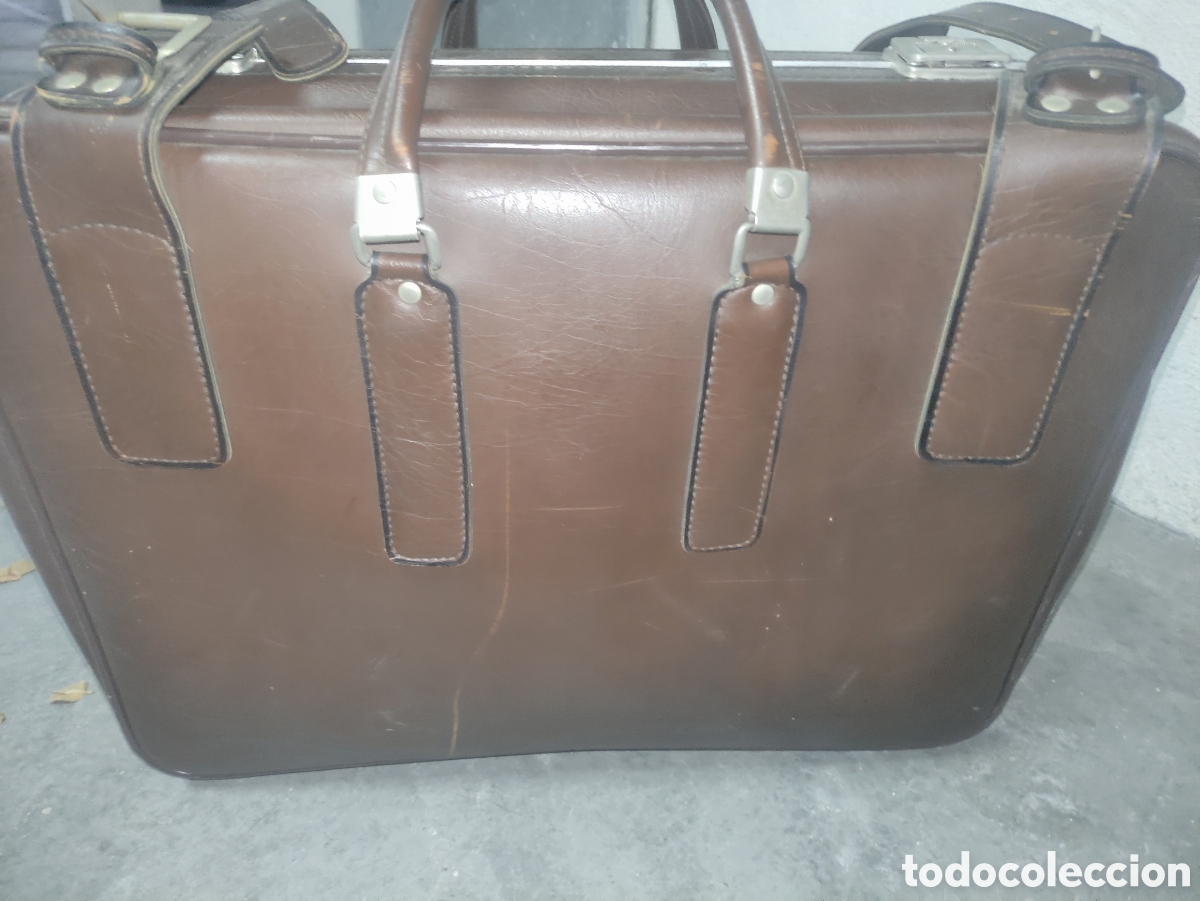 Vintage: Maleta vintage en piel marr&oacute;n - Foto 12