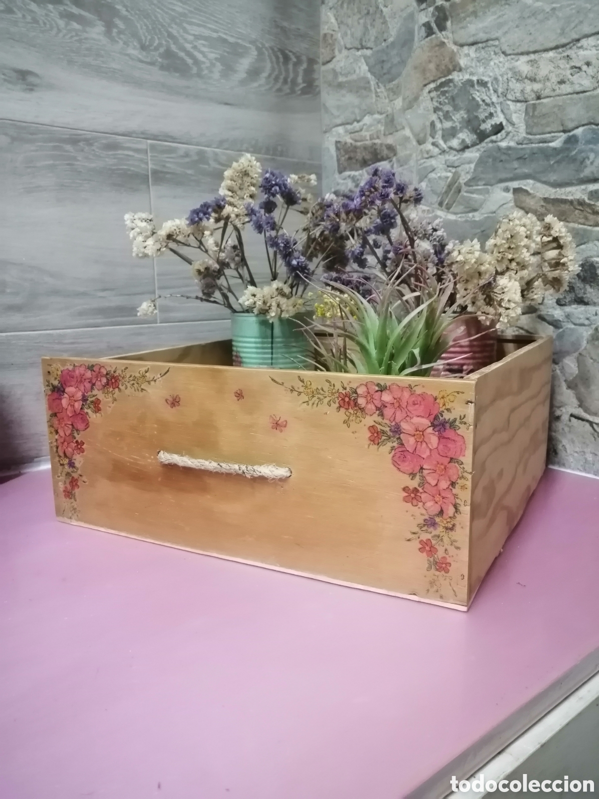 Vintage: Cajon de madera rustico - Foto 1