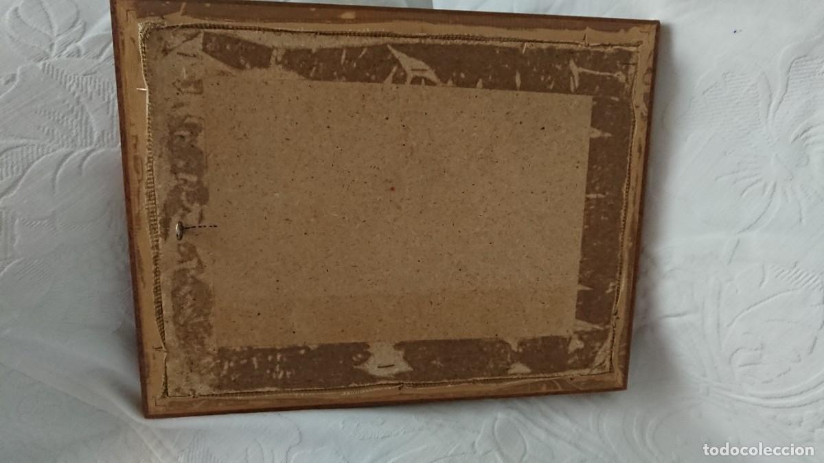 Vintage: CUADRO DAMA LEYENDO, PETIT POINT - Foto 3