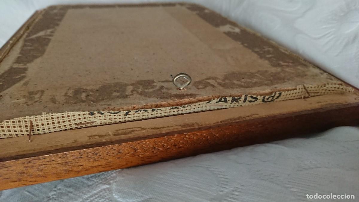 Vintage: CUADRO DAMA LEYENDO, PETIT POINT - Foto 4