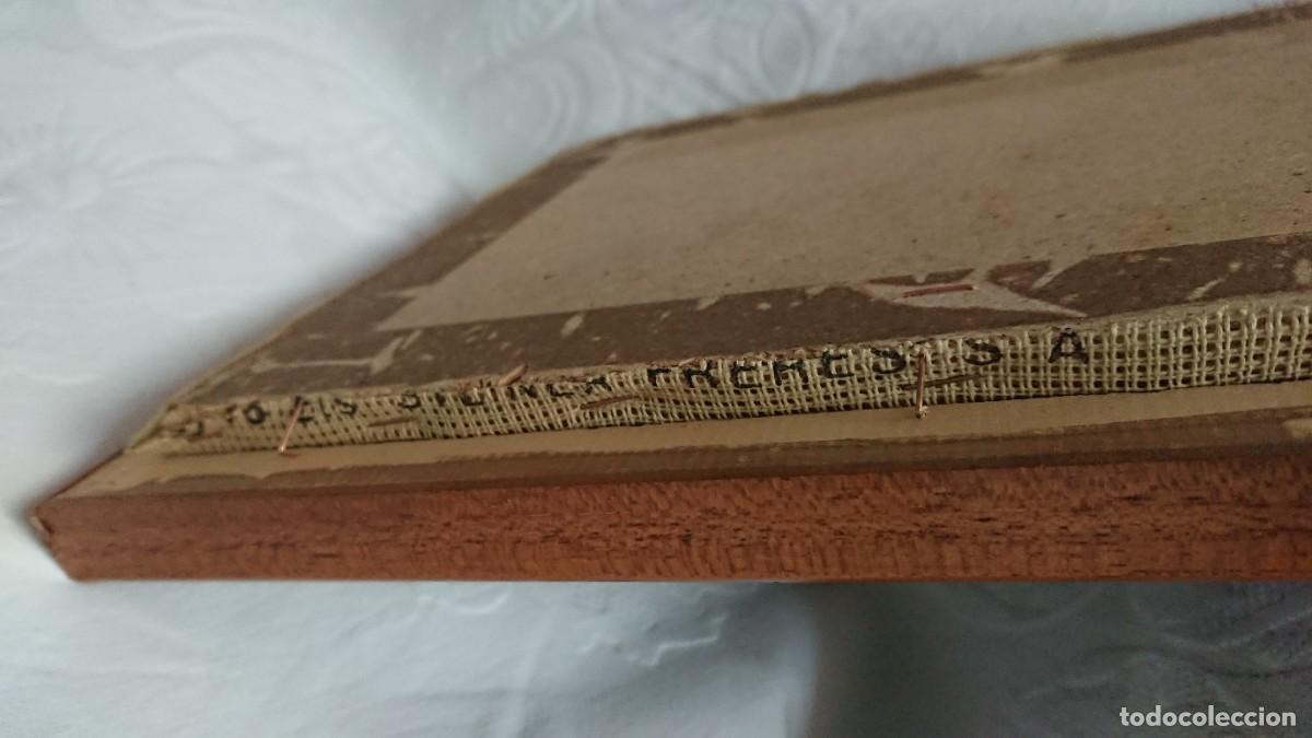 Vintage: CUADRO DAMA LEYENDO, PETIT POINT - Foto 6