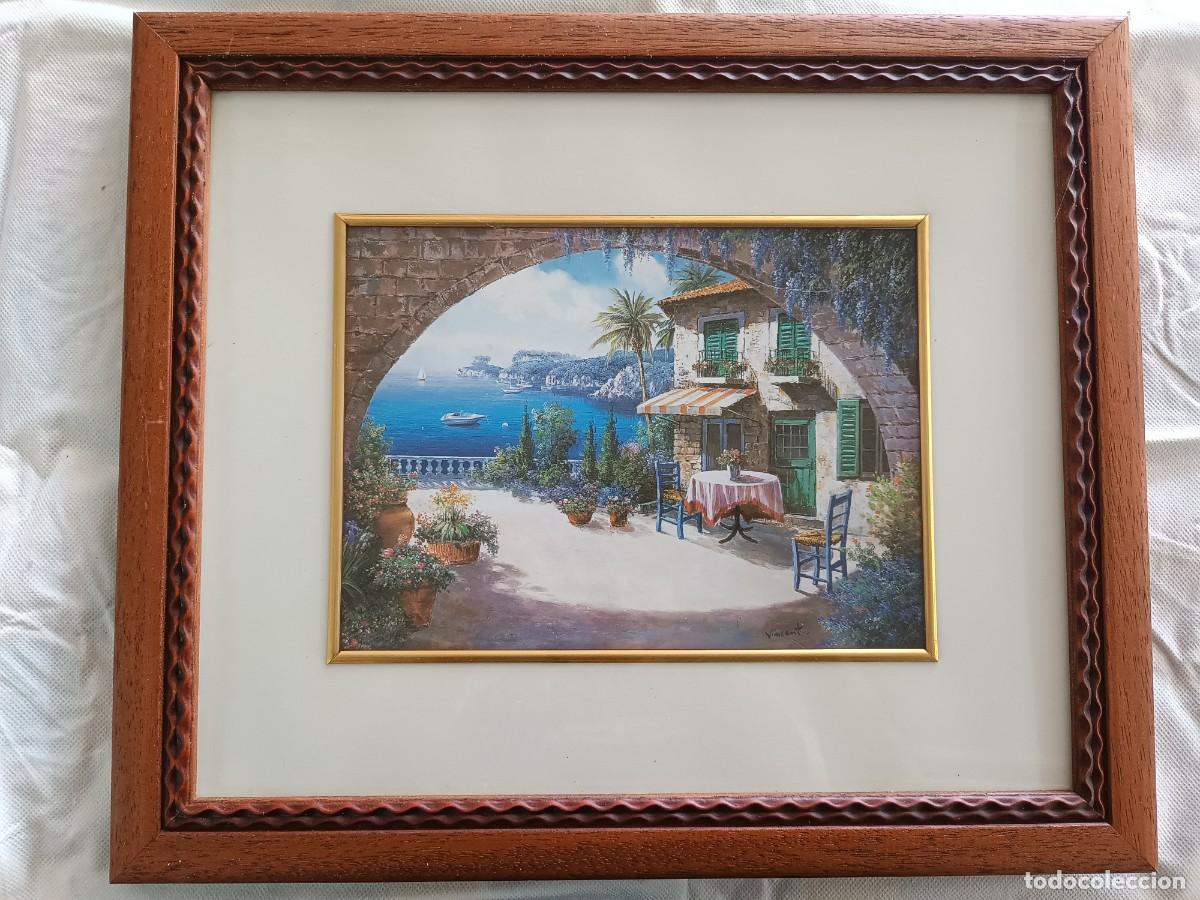 Vintage: Tr&iacute;o de cuadros con litograf&iacute;as de paisajes