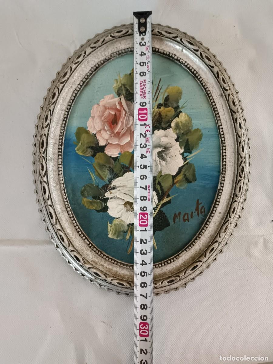 Vintage: Cuadro de flores en &oacute;leo - Foto 2