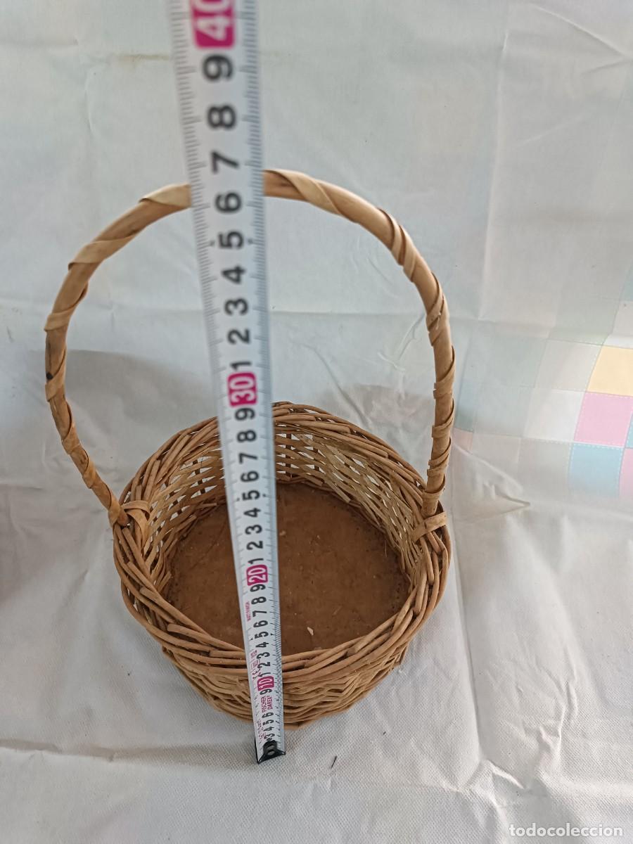 Vintage: Cesta de mimbre con asa - Foto 3