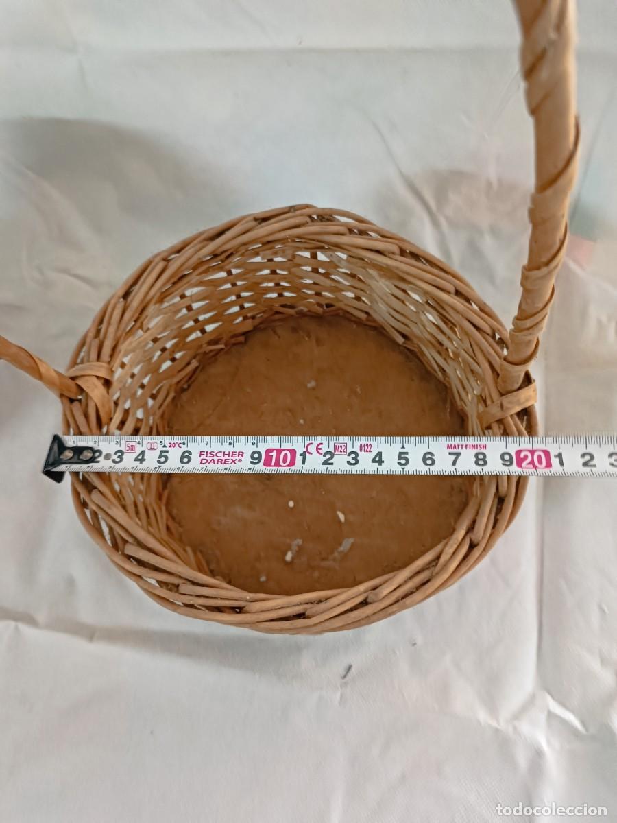 Vintage: Cesta de mimbre con asa - Foto 4