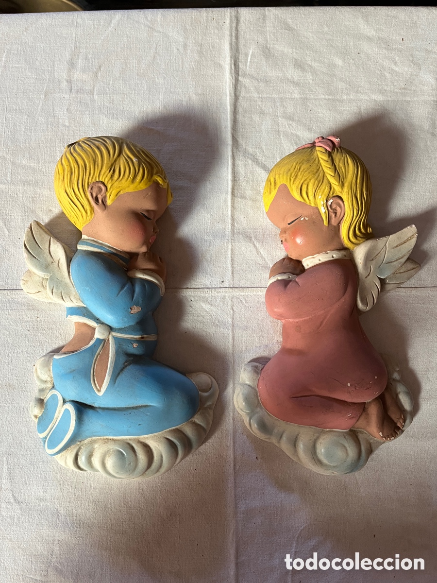 Vintage: ANGELITOS. Figuras infantiles para colgar. Vintage.
