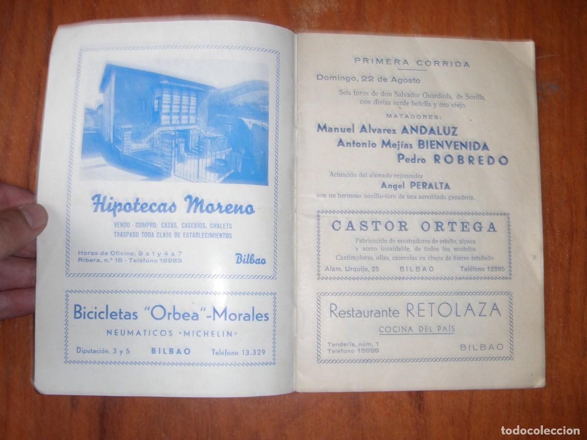 Vintage: PROGRAMA TAURINO TOROS BILBAO 1948 - Foto 2