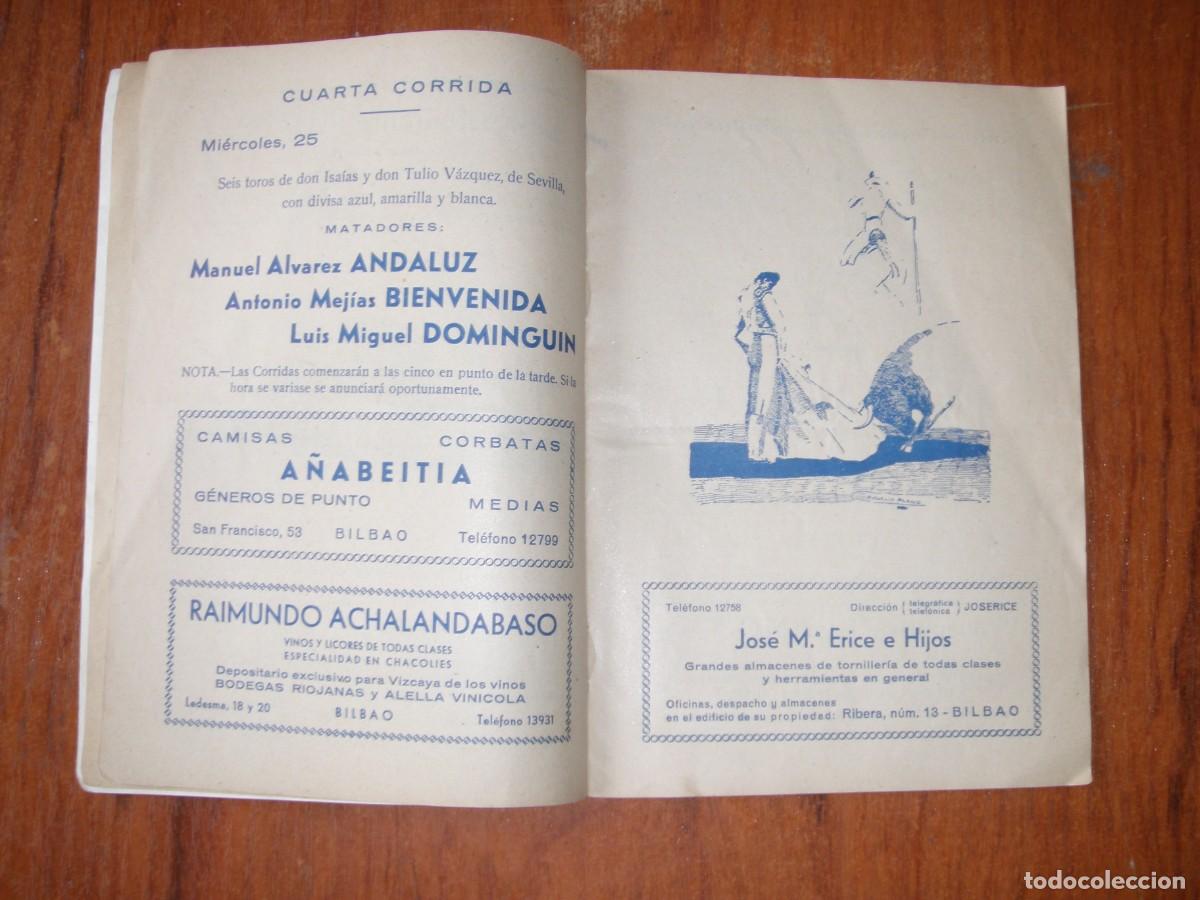 Vintage: PROGRAMA TAURINO TOROS BILBAO 1948 - Foto 4
