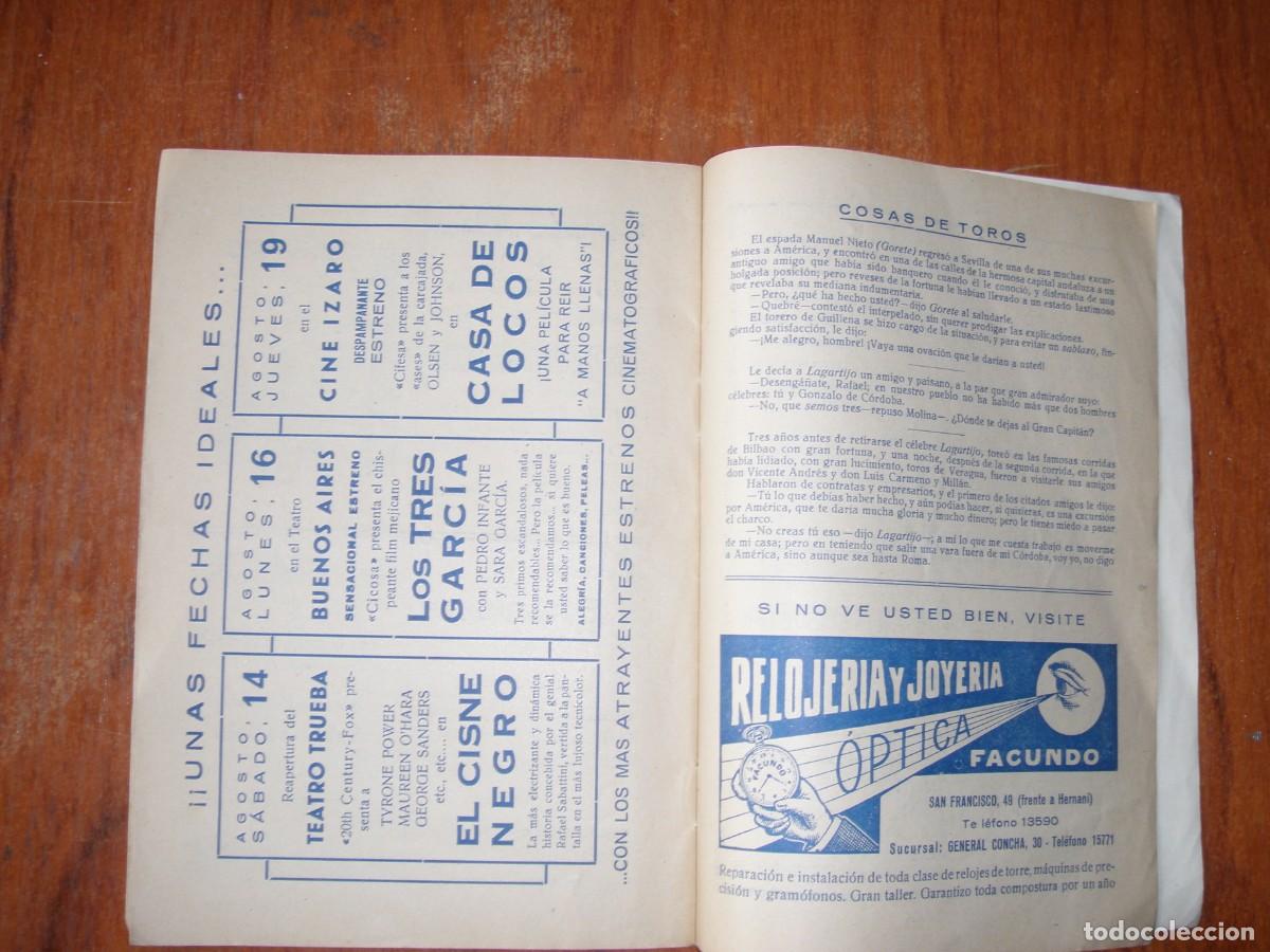 Vintage: PROGRAMA TAURINO TOROS BILBAO 1948 - Foto 5