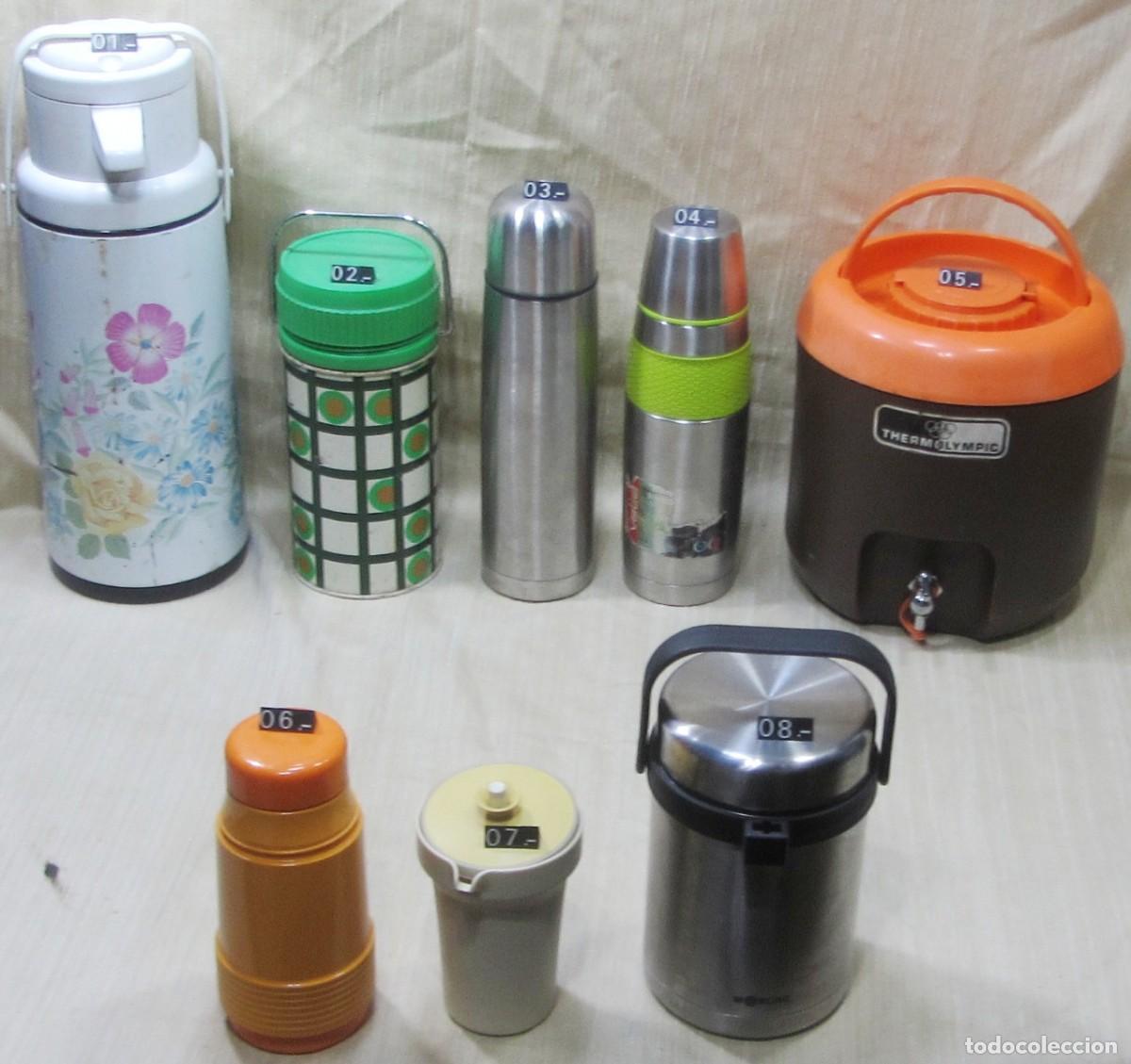 Vintage: 8 DISPENSADORES de L&iacute;quidos y TERMOS para CAMPING PICNIC PLAYA.