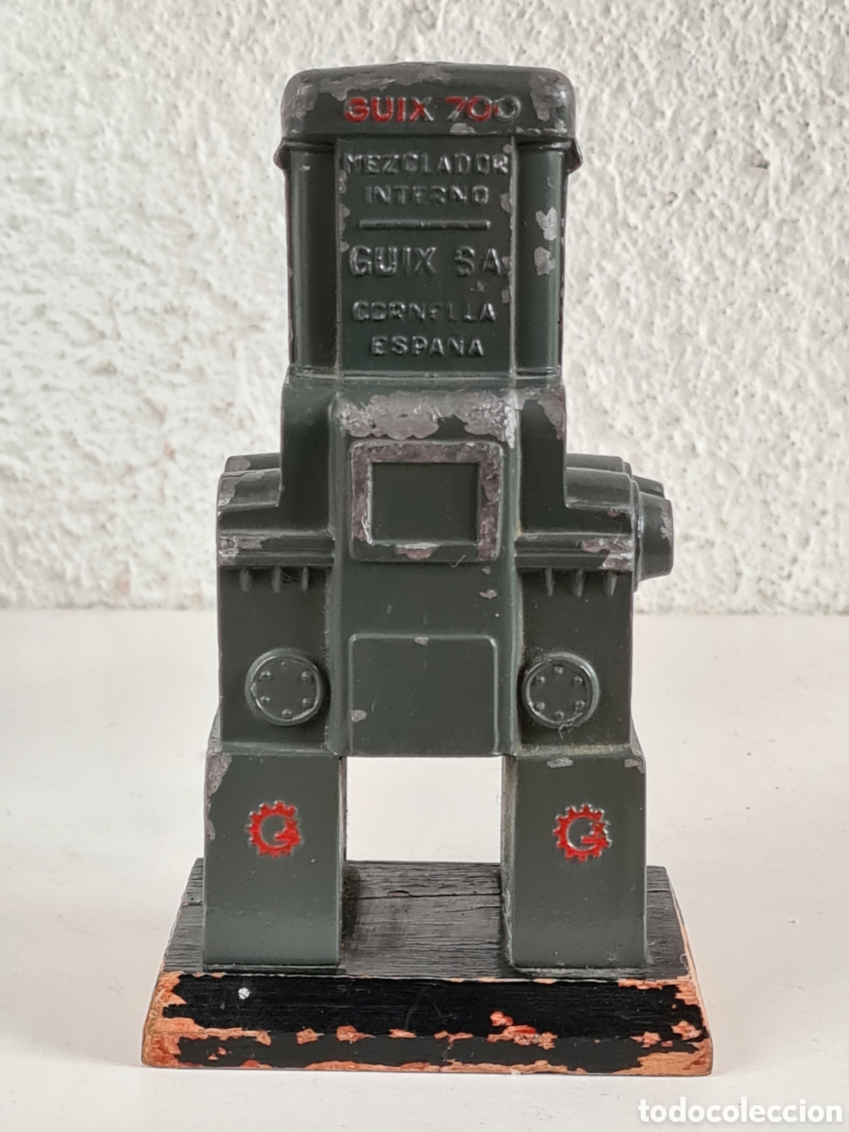 Vintage: Pisapapeles Adorno escritorio M&aacute;quina Mezclador Interno publicidad Guix SA Cornell&agrave; Almeda Caucho