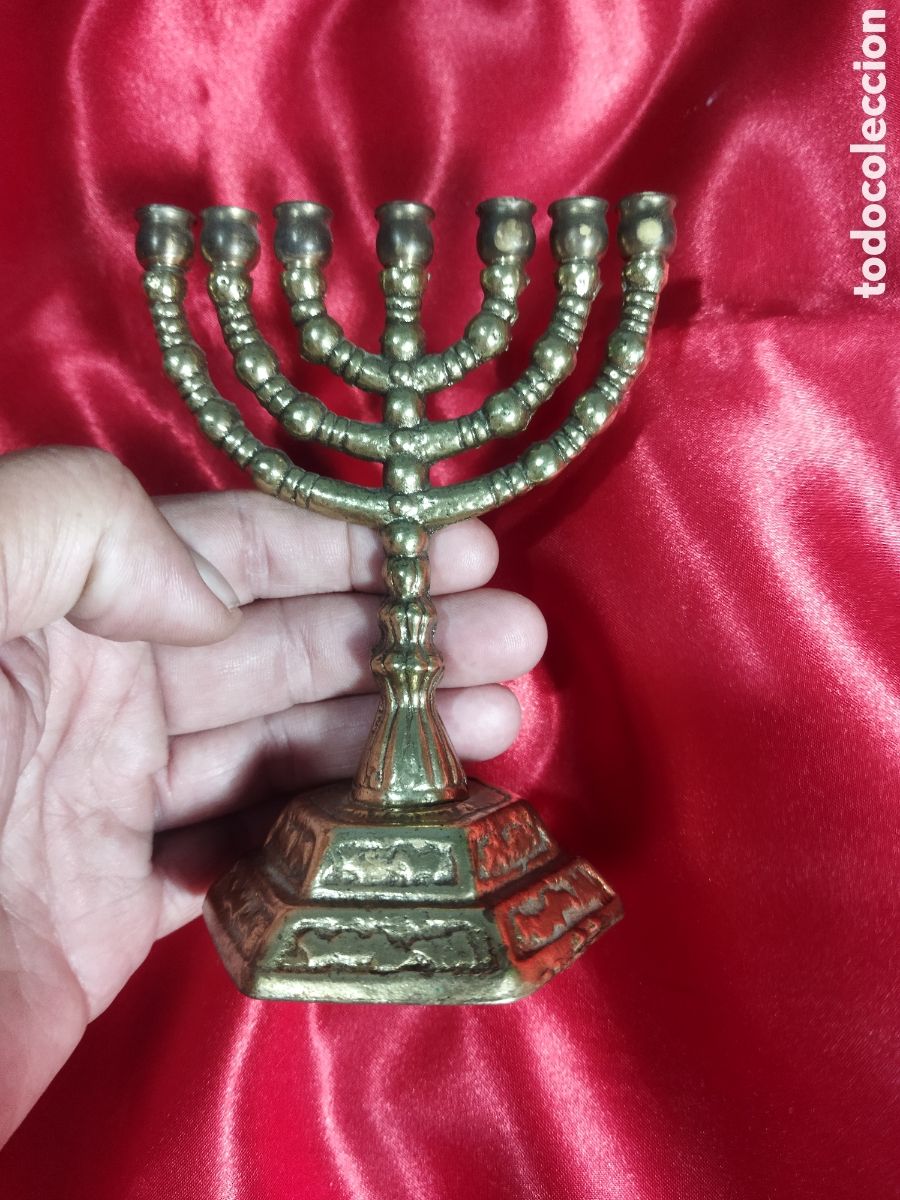 Vintage: Menor&aacute;h de bronce firmada - Foto 2