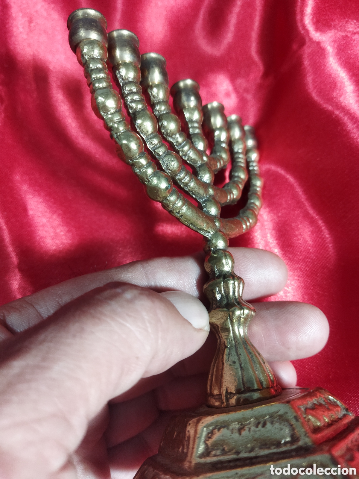Vintage: Menor&aacute;h de bronce firmada - Foto 4