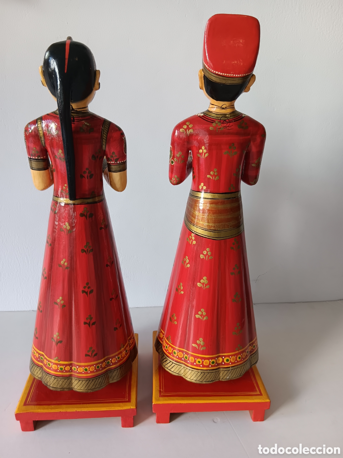 Vintage: GANGAUR PAREJA, FIGURAS DE MADERA - Foto 3