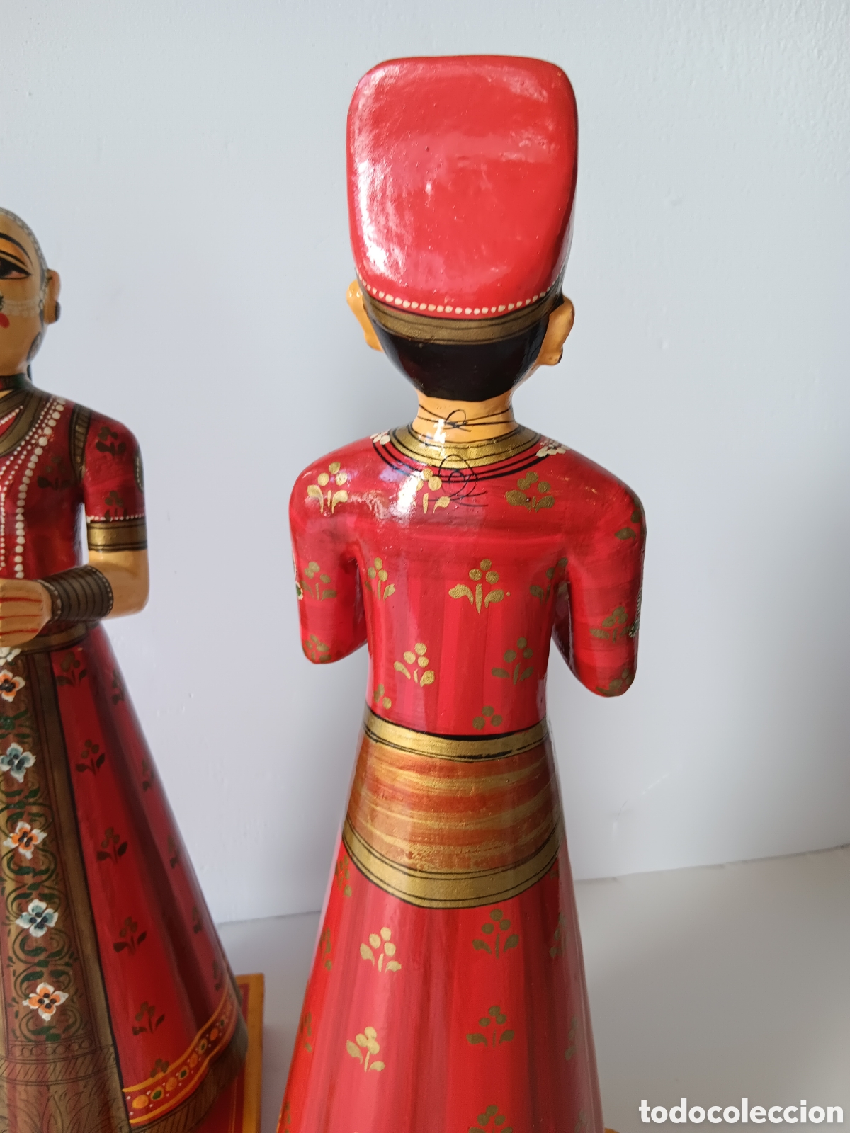 Vintage: GANGAUR PAREJA, FIGURAS DE MADERA - Foto 4