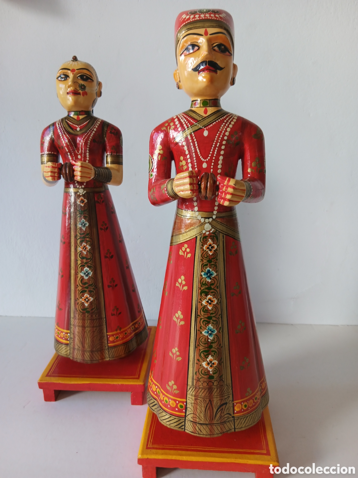 Vintage: GANGAUR PAREJA, FIGURAS DE MADERA - Foto 5