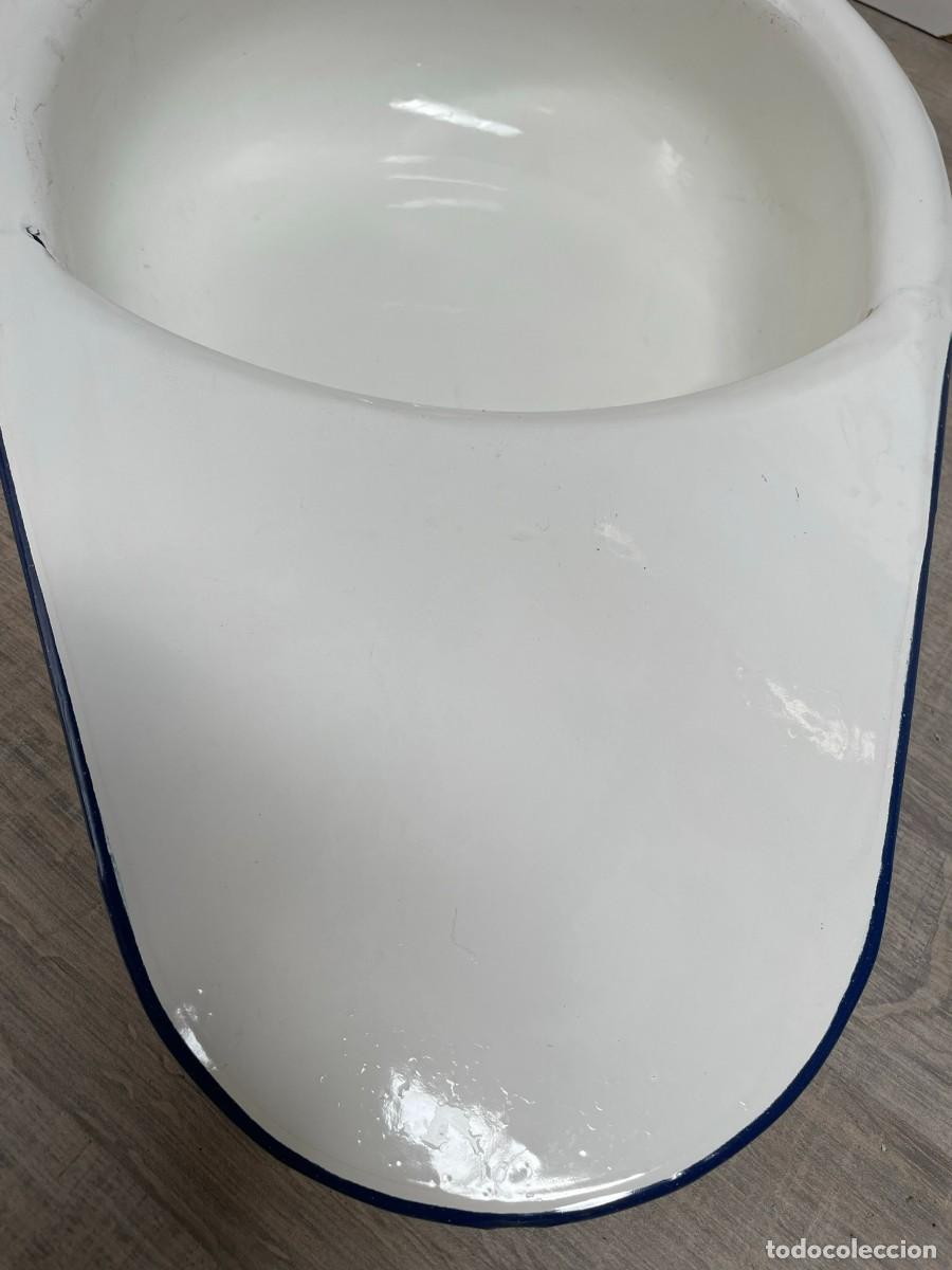Vintage: ORINAL HIERRO ESMALTADO BLANCO CON FORMA DE CU&Ntilde;A - Foto 3