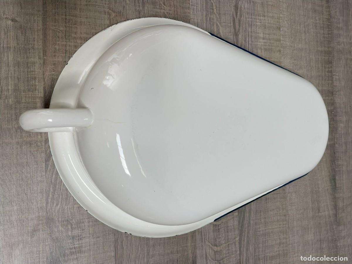 Vintage: ORINAL HIERRO ESMALTADO BLANCO CON FORMA DE CU&Ntilde;A - Foto 4