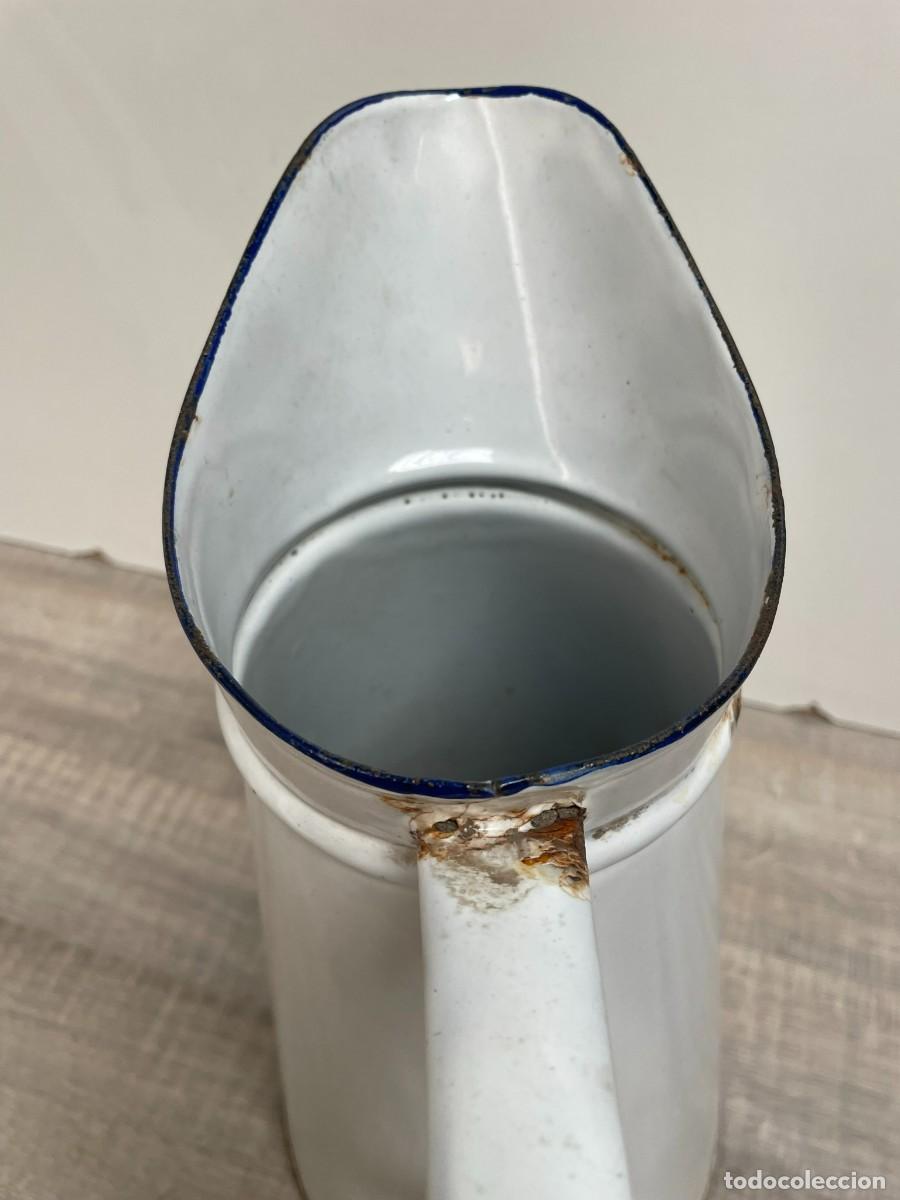 Vintage: JARRA DE HIERRO ESMALTADO BLANCO - Foto 3