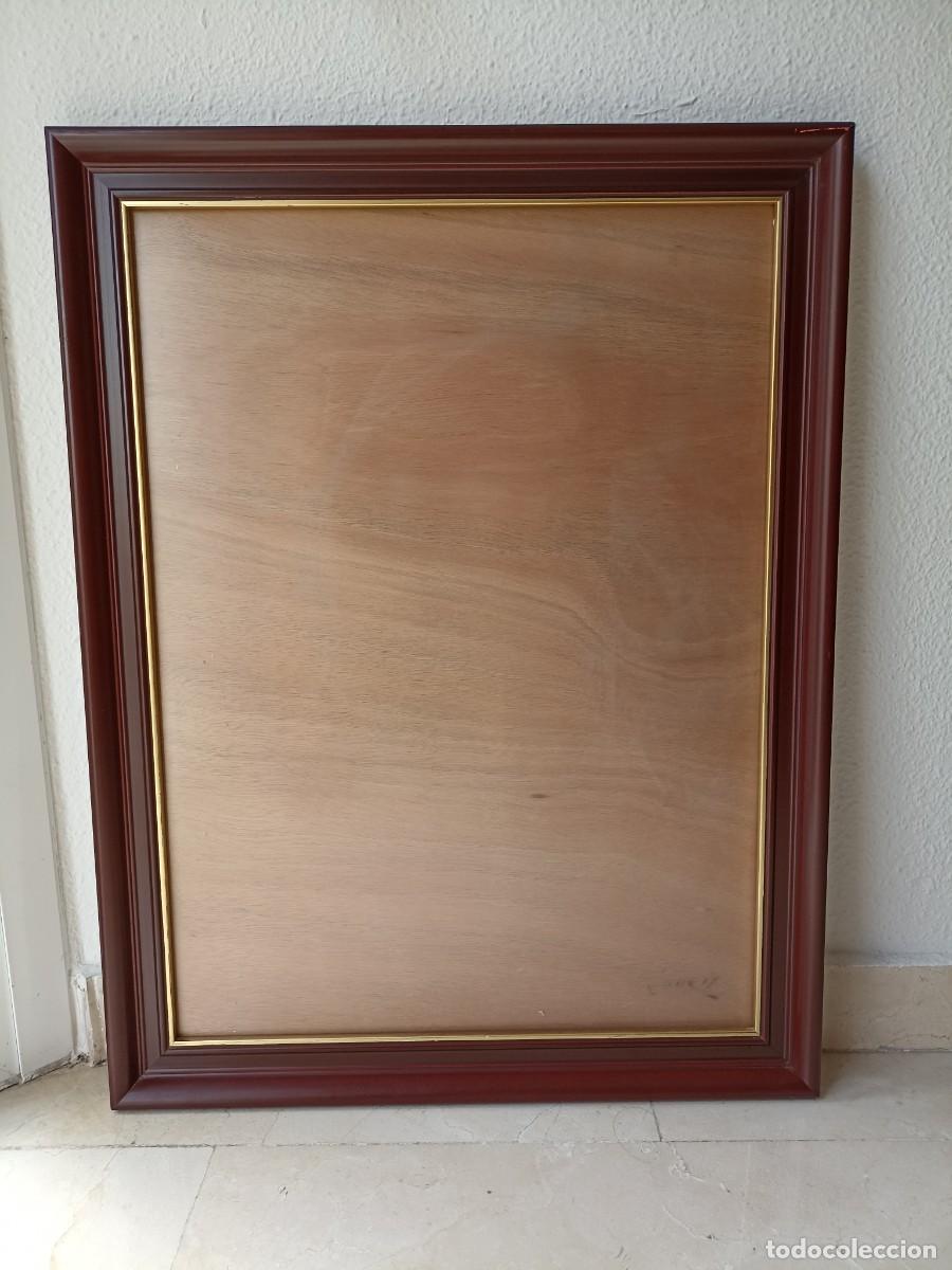Vintage: Marco de madera marr&oacute;n con ribete dorado. 50x65 cm. Para lamina o lienzo de 43x58