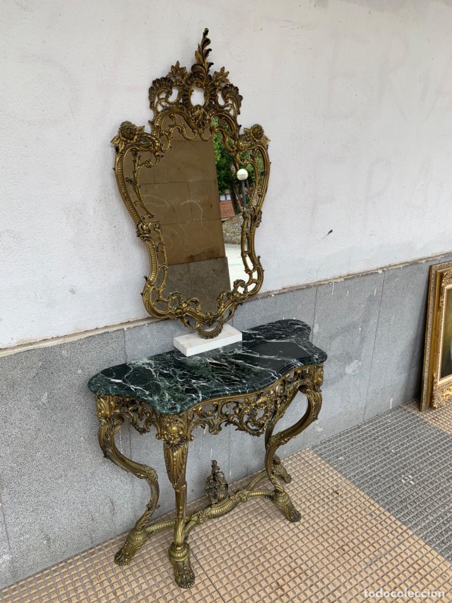Vintage: Aparador bronce y m&aacute;rmol con espejo - Foto 3
