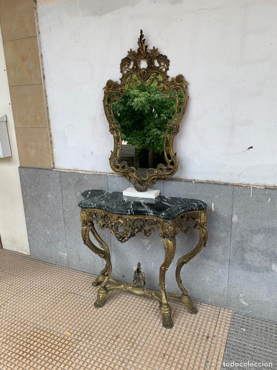 Vintage: Aparador bronce y m&aacute;rmol con espejo - Foto 4