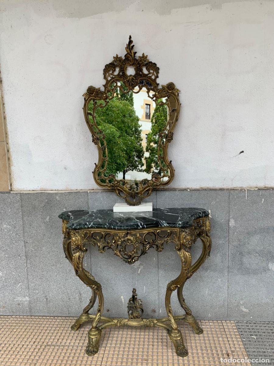 Vintage: Aparador bronce y m&aacute;rmol con espejo - Foto 7