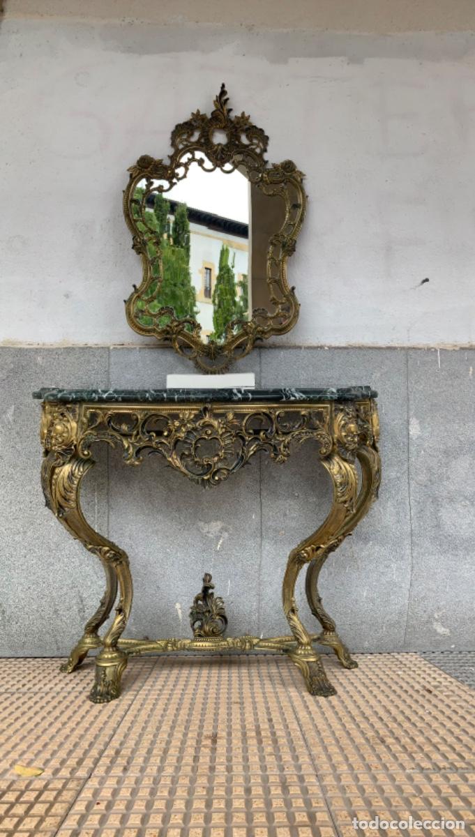 Vintage: Aparador bronce y m&aacute;rmol con espejo - Foto 10