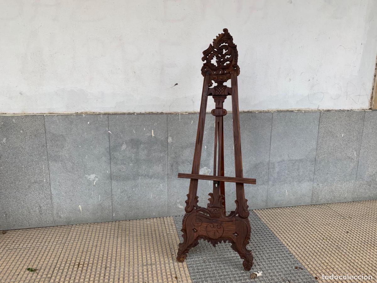 Vintage: Caballete de pintor de madera de caoba