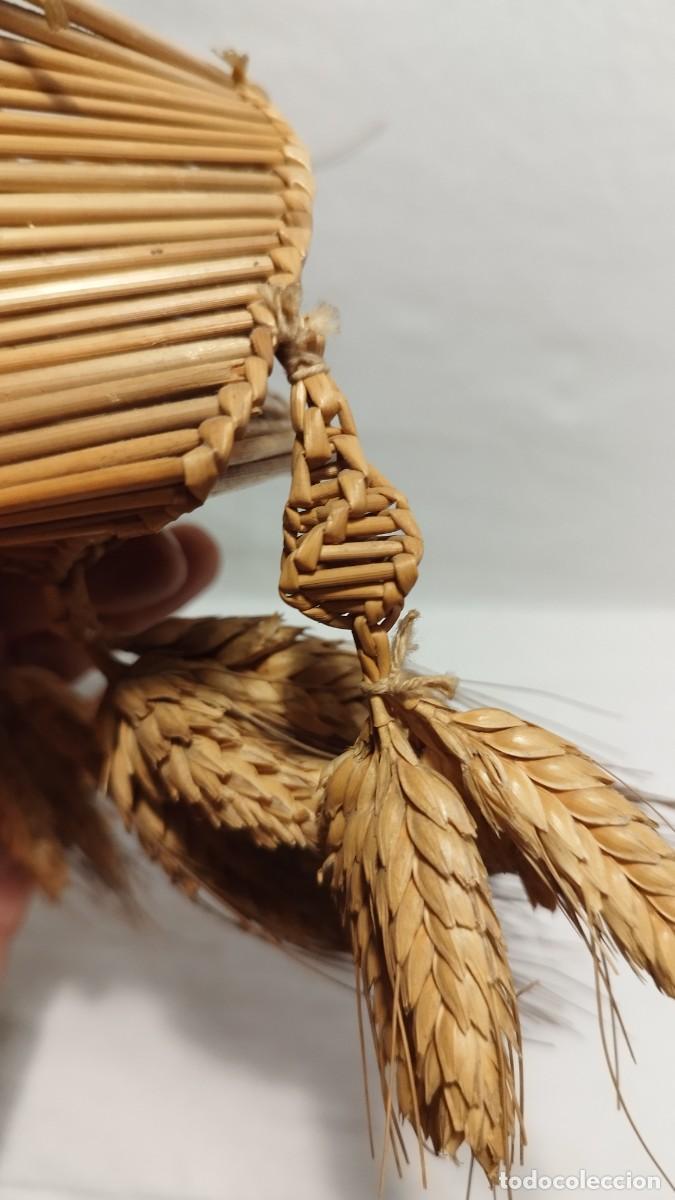 Vintage: Antigua Cesta de mimbre macram&eacute; y espigas - Foto 4
