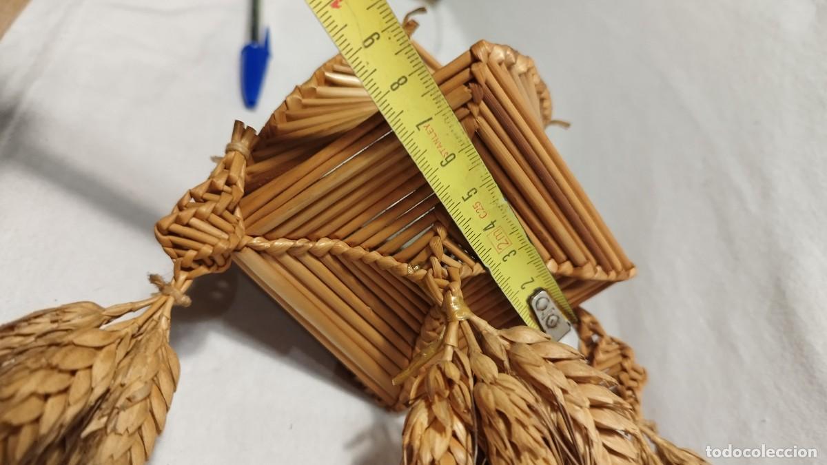 Vintage: Antigua Cesta de mimbre macram&eacute; y espigas - Foto 6