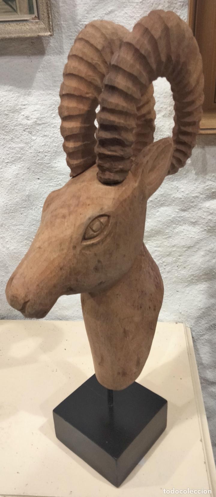 Vintage: Talla de cabra mont&eacute;s en madera - Foto 1