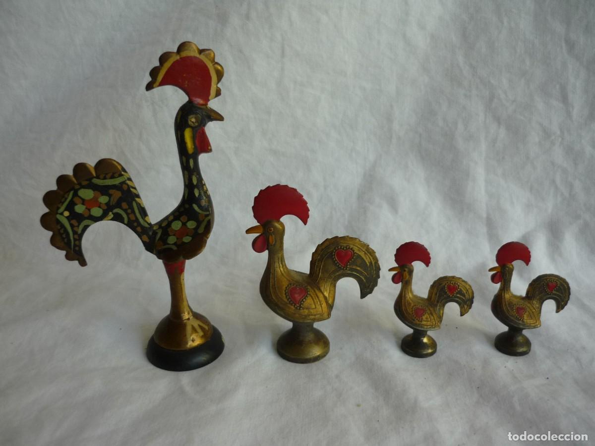Vintage: Conjunto de gallos de bronce Portugal - Foto 2