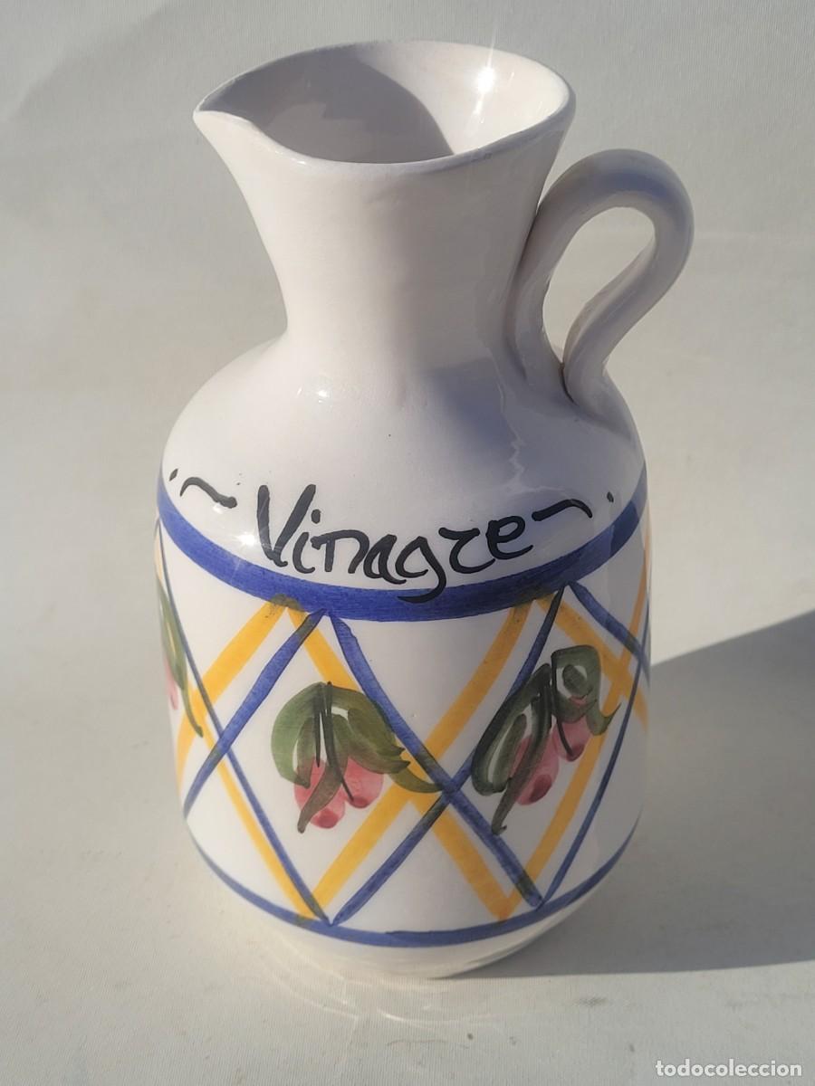 Vintage: Jarra de cer&aacute;mica, hecha a mano, Espa&ntilde;a, 17,5cm.