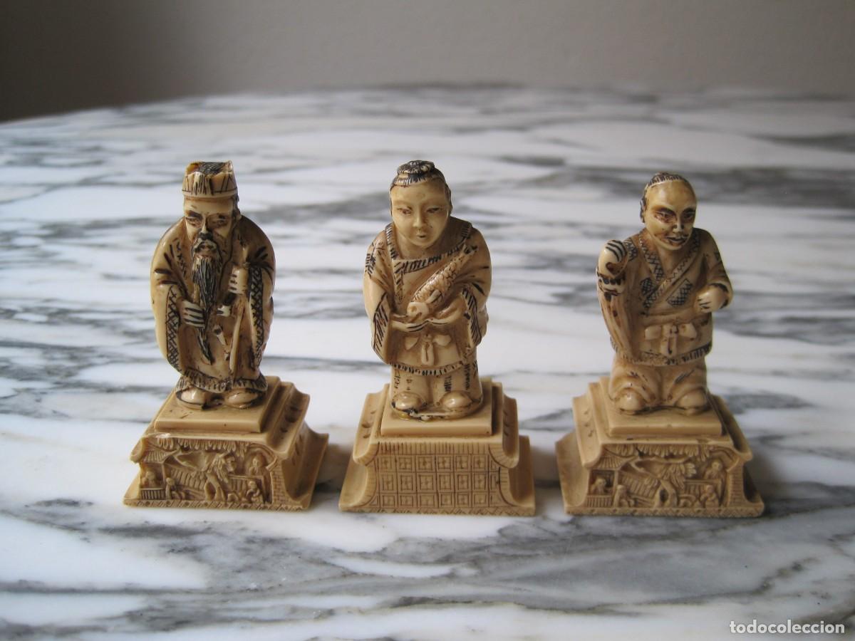 Vintage: TRES FIGURAS DIOSES DE LA FORTUNA JAPONESES - JAP&Oacute;N - A&Ntilde;OS 70