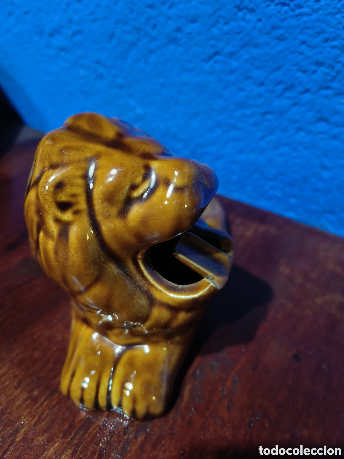 Vintage: Cenicero de cer&aacute;mica Le&oacute;n - Foto 3