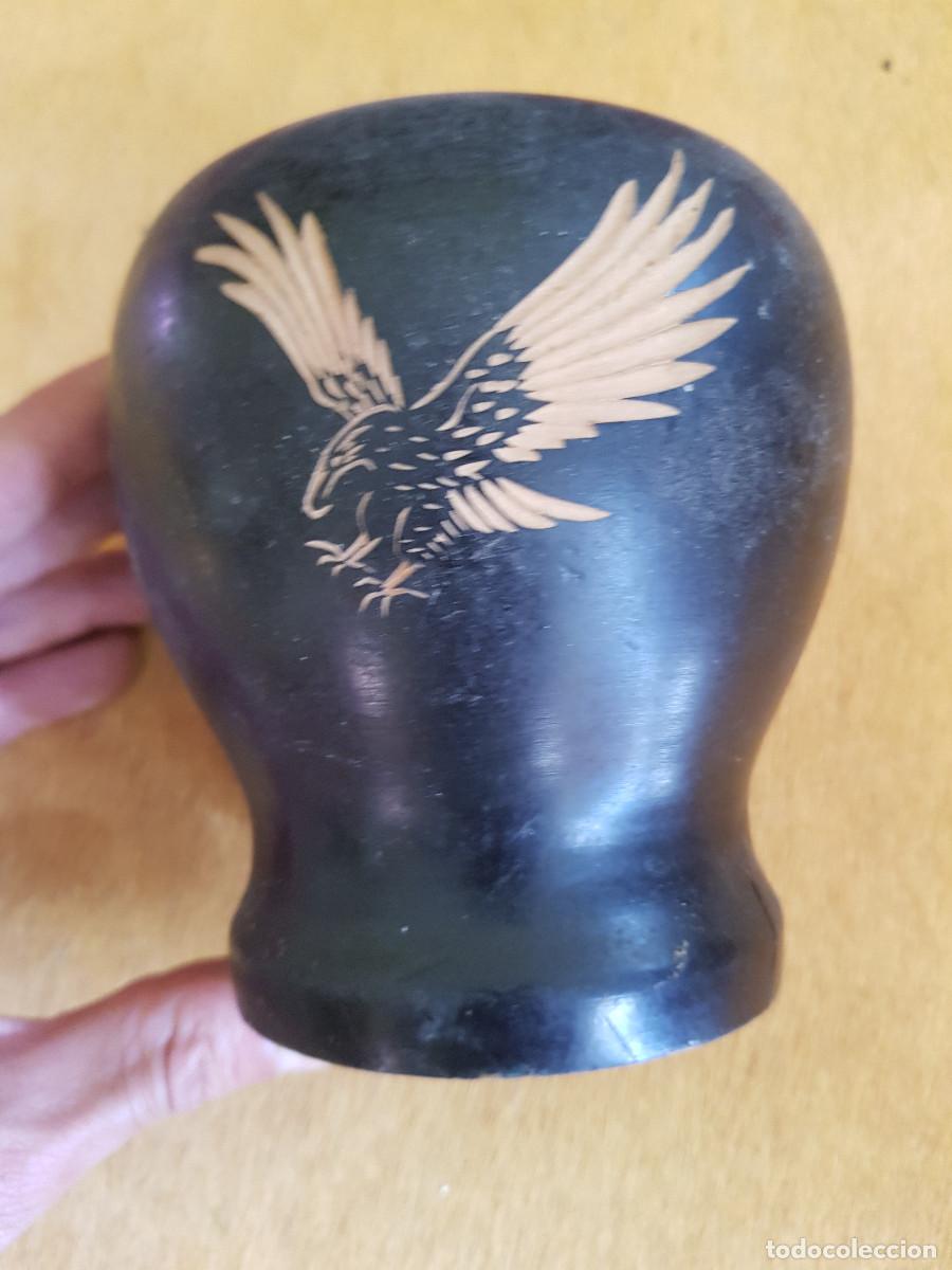 Vintage: Mortero de Madera, Motivo Aguila Tallada,
