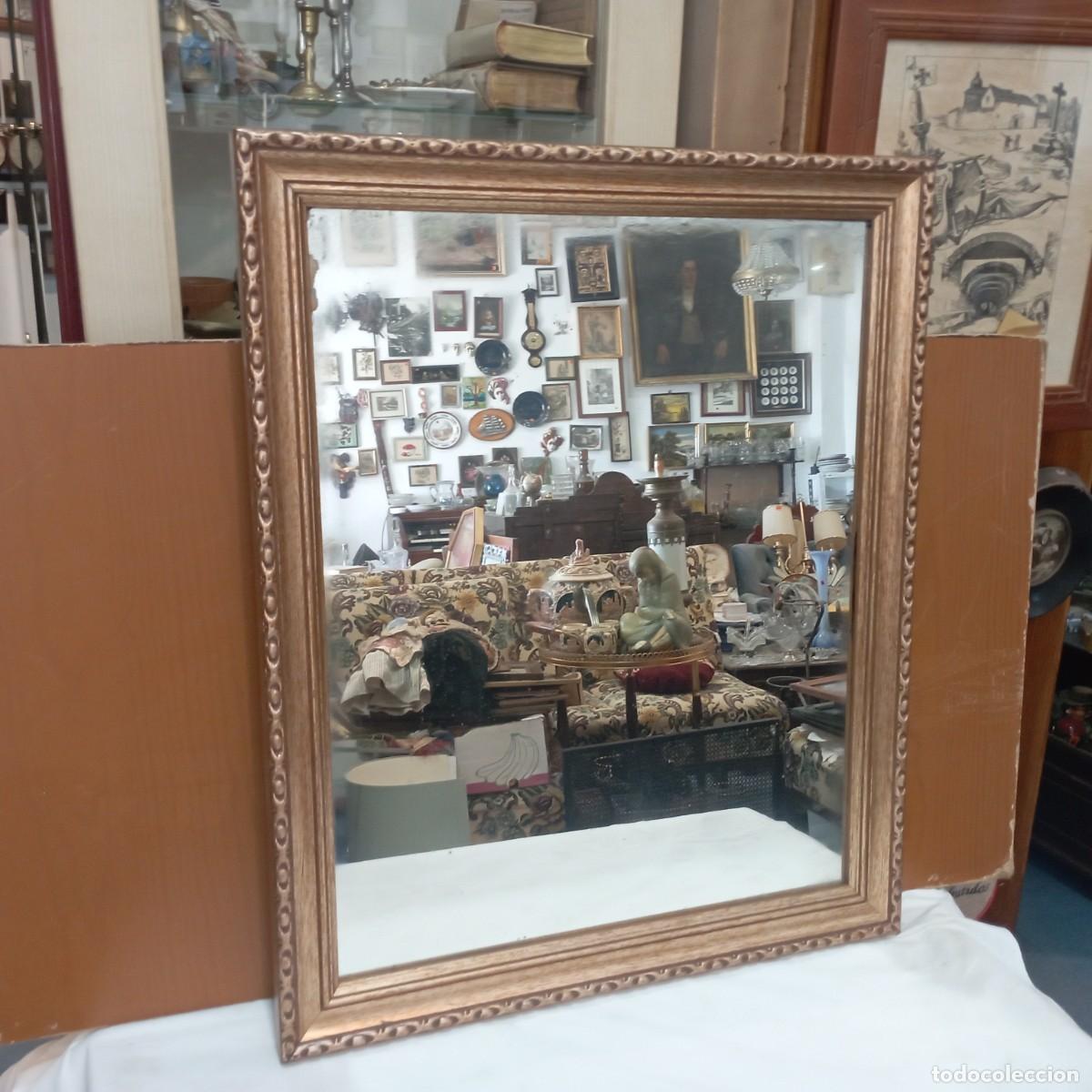 Vintage: espejo con marco de madera plateado - dorado - Foto 1