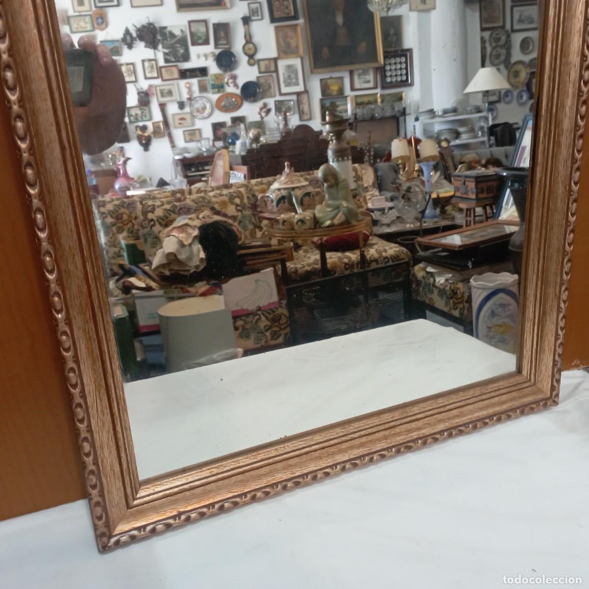 Vintage: espejo con marco de madera plateado - dorado - Foto 4